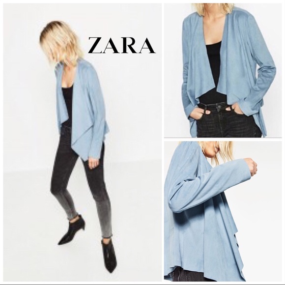Zara Jackets & Blazers - Zara NWT waterfall powder blue suede effect jacket